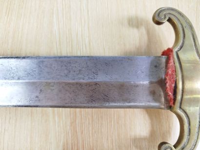 Sabre de sapeur 
Poignée en bronze, pommeau...