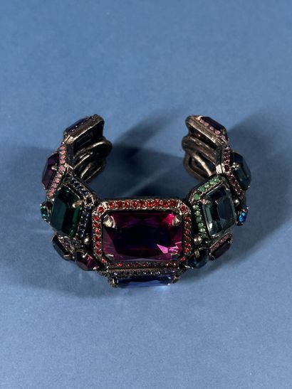 LANVIN 
Parure en métal argenté vernissé...
