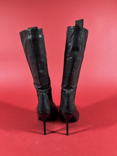 ANN DEMEULEMEESTER
Bottes en cuir noir, bout...