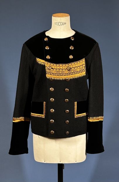 JEAN-PAUL GAULTIER FEMME 
Veste en drap noir,...