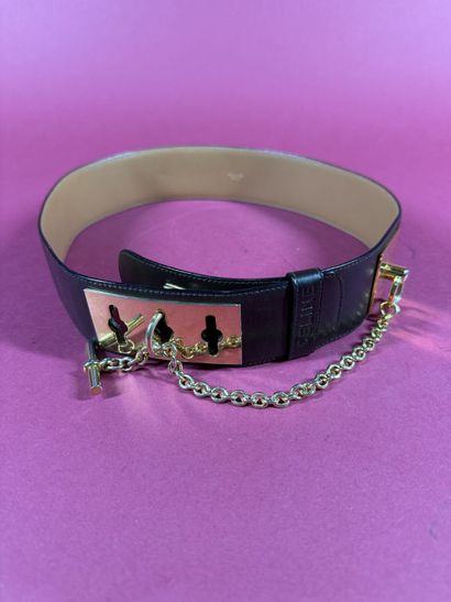 CÉLINE
Large ceinture en box chocolat, fermoir...