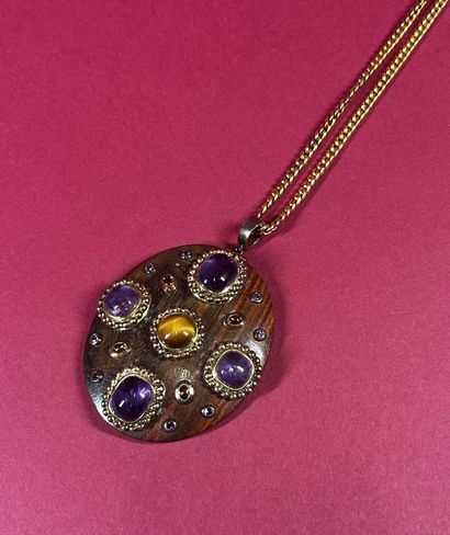 SYLVIA TOLLEDANO (?)
Pendentif plaque bois...