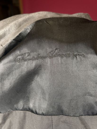 RICK OWENS 
Veste en cuir gris éléphant,...