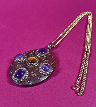 SYLVIA TOLLEDANO (?)
Pendentif plaque bois...