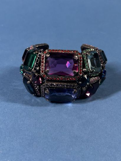 LANVIN 
Parure en métal argenté vernissé...