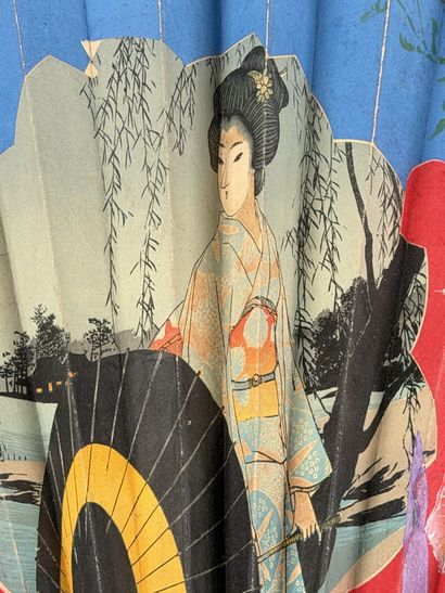 Geisha with a Parasol, Japan, late 19th century...
