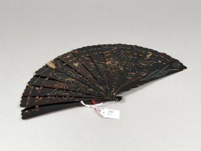 Two brown-scale broken-style fans, 19th and...