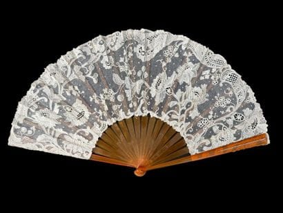 Flowers, Europe, circa 1920 
Folded fan with...