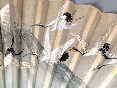 Flying Cranes, Asia, early 20th century 
Folded...