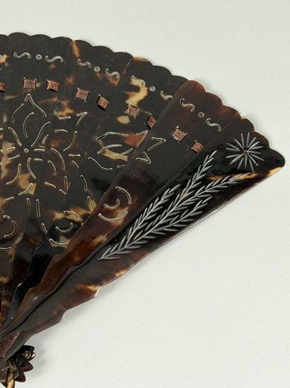 Two brown-scale broken-style fans, 19th and...