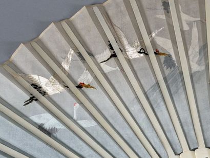 Flying Cranes, Asia, early 20th century 
Folded...