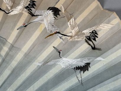 Flying Cranes, Asia, early 20th century 
Folded...