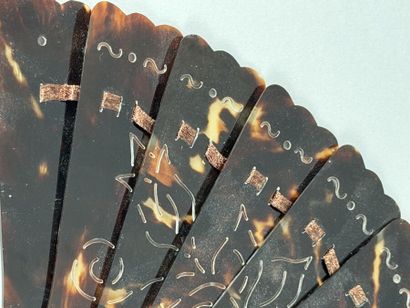 Two brown-scale broken-style fans, 19th and...
