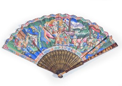 Gathering in the Garden, China, 19th century...