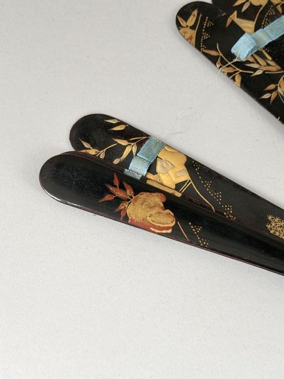 Chinese pagodas, China, 19th century 
Black-lacquered...