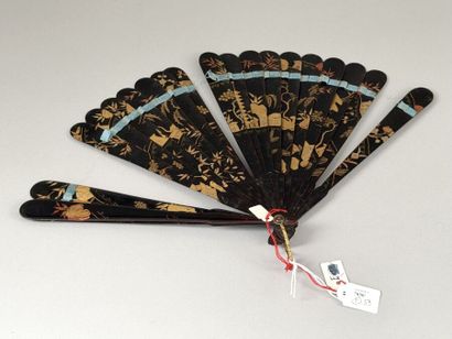 Chinese pagodas, China, 19th century 
Black-lacquered...