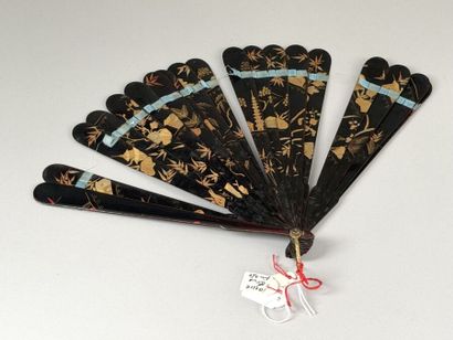 Chinese pagodas, China, 19th century 
Black-lacquered...