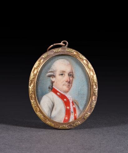 French School, circa 1780.
Portrait of an...