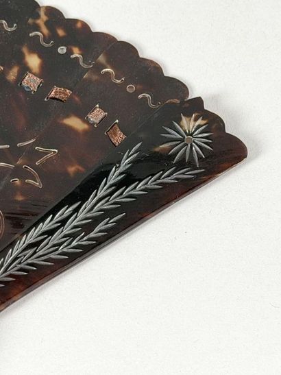Two brown-scale broken-style fans, 19th and...