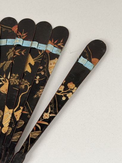 Chinese pagodas, China, 19th century 
Black-lacquered...