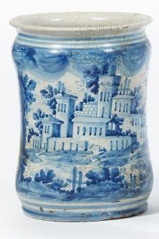 ITALIE, Naples.
Albarello décoré en camaïeu...