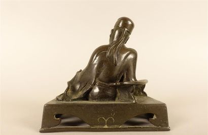 CHINE - XVIIIe siècle.
Petit groupe en bronze...