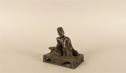 CHINE - XVIIIe siècle.
Petit groupe en bronze...