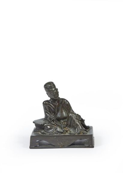 CHINE - XVIIIe siècle.
Petit groupe en bronze...