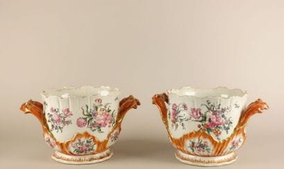 CHINE, Compagnie des Indes.
Paire de rafraîchissoirs...