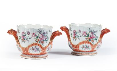 CHINE, Compagnie des Indes.
Paire de rafraîchissoirs...