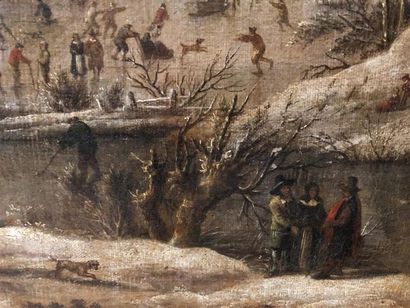 Attribué à Jan Abraham BEERSTRAETEN (1622-1666).
Patineurs...