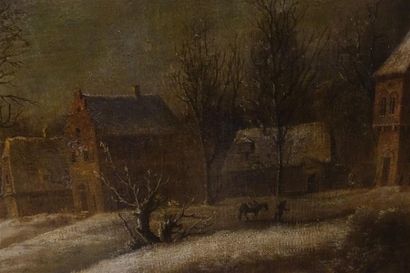 Attribué à Jan Abraham BEERSTRAETEN (1622-1666).
Patineurs...