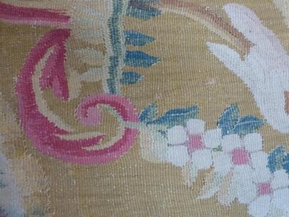 Tapis d'Aubusson sur un fond tabac à décor...