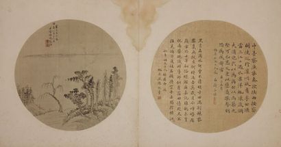CHINE - XIXe siècle.
Ensemble de six peintures,...