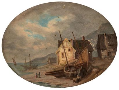 École Française du milieu du XIXe siècle.
Paysage...