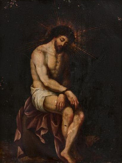 École Espagnole du XVIIe siècle.
Le Christ...