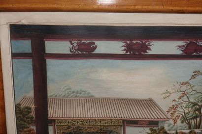 CHINE, Canton - XIXe siècle.
Gouache sur...