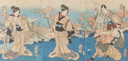 Utagawa Kunisada / Toyokuni III (1786-1865).
Deux...
