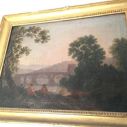 École Française vers 1790, entourage de Pequignot.
Paysage...