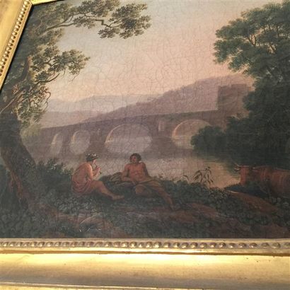 École Française vers 1790, entourage de Pequignot.
Paysage...