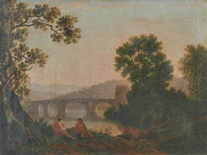 École Française vers 1790, entourage de Pequignot.
Paysage...