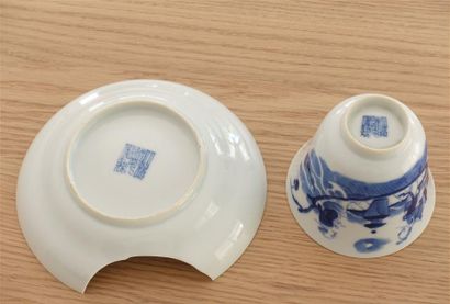 CHINE - XIXe siècle.
Sorbet et sous-coupe...