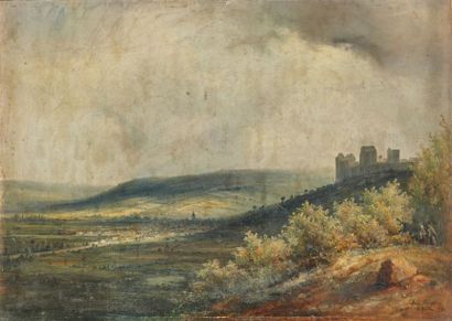 Ferdinand PERROT (1808-1841).
Vue d'une ville...