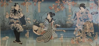Utagawa Toyokuni III (1786-1865).
Deux triptyques...