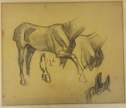 Set of ten framed pieces, drawings and various...