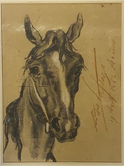 Set of ten framed pieces, drawings and various...