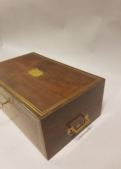 
Mahogany veneered travel writing case, double...