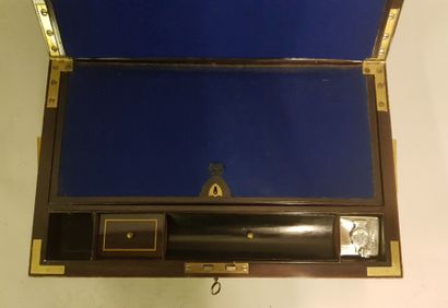 
Mahogany veneered travel writing case, double...
