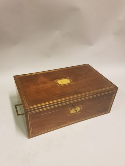 
Mahogany veneered travel writing case, double...