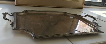 
Rectangular PLATEAU with cut angles in silver...